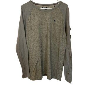 HURLEY Women's Tee-Shirt Top Raglan Long Sleeves‎ Pullover Scoop Neck Top Large
